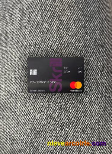 Skrill Mastercard Debit card template in PSD format